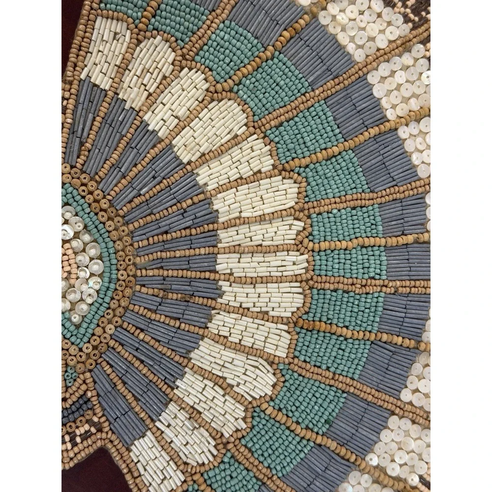 Scallop Sea Shell Beaded Placemat Centerpiece Charger 13 x 17.5